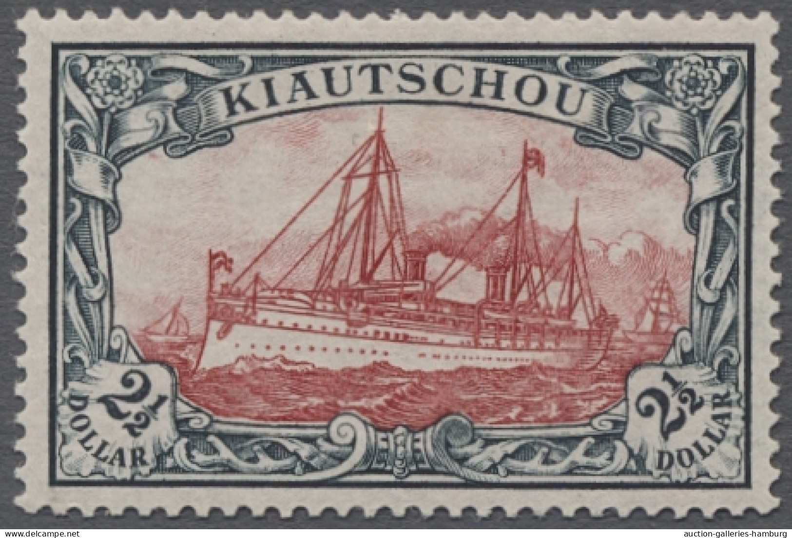 * Deutsche Kolonien - Kiautschou: 1905, Kaiseryacht Ohne Wz. In Dollarwährung, 2 1 - Kiautchou