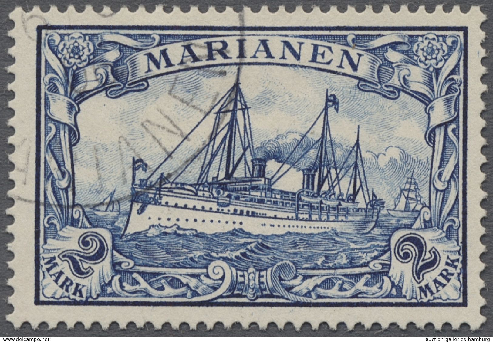 O/Briefstück Deutsche Kolonien - Marianen: 1901, Kaiseryacht Ohne Wz., Der Komplette Satz, Sa - Islas Maríanas