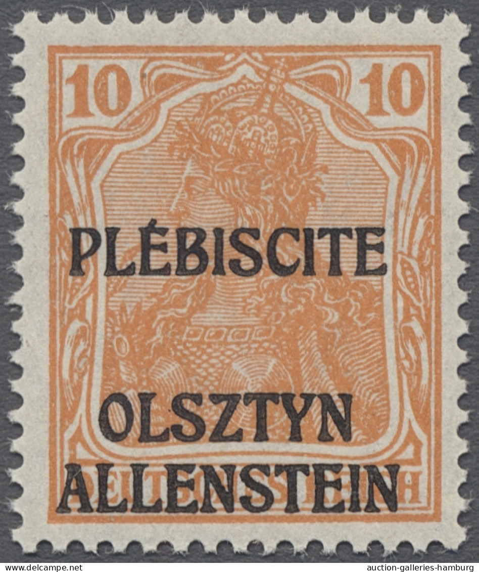 ** Deutsche Abstimmungsgebiete: Allenstein: 1920, Germania Farbänderungen, Nicht Ve - Sonstige & Ohne Zuordnung