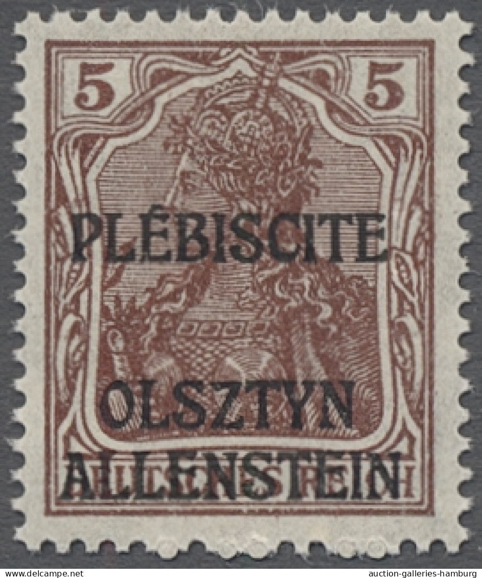 ** Deutsche Abstimmungsgebiete: Allenstein: 1920, Germania Farbänderungen, Nicht Ve - Autres & Non Classés