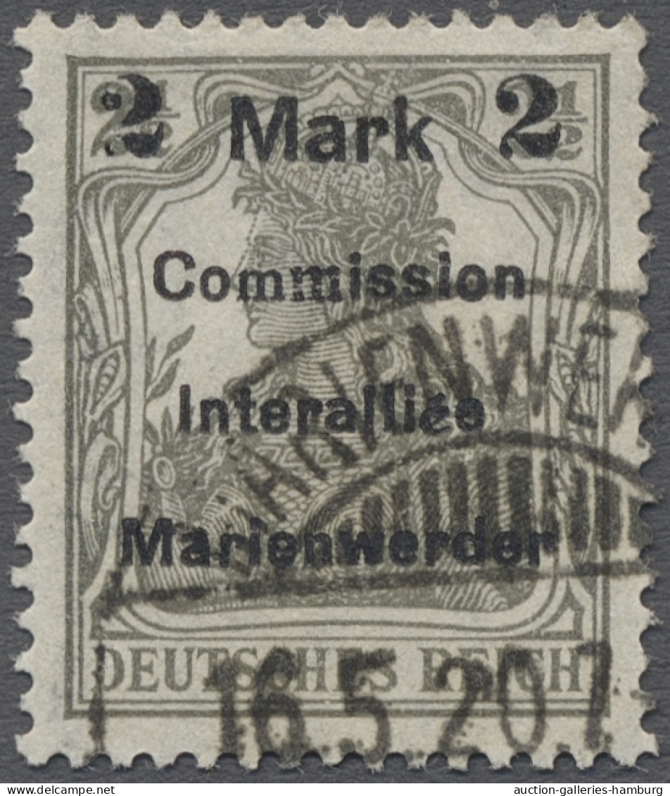 O Deutsche Abstimmungsgebiete: Marienwerder: 1920, Germania, 2 1/2 Pfg. Olivgrau M - Otros & Sin Clasificación