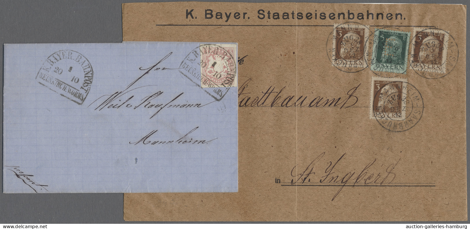 Brf./GA Deutsche Abstimmungsgebiete: Saargebiet - Besonderheiten: 1869-1920, BAYERN-VORL - Brieven En Documenten