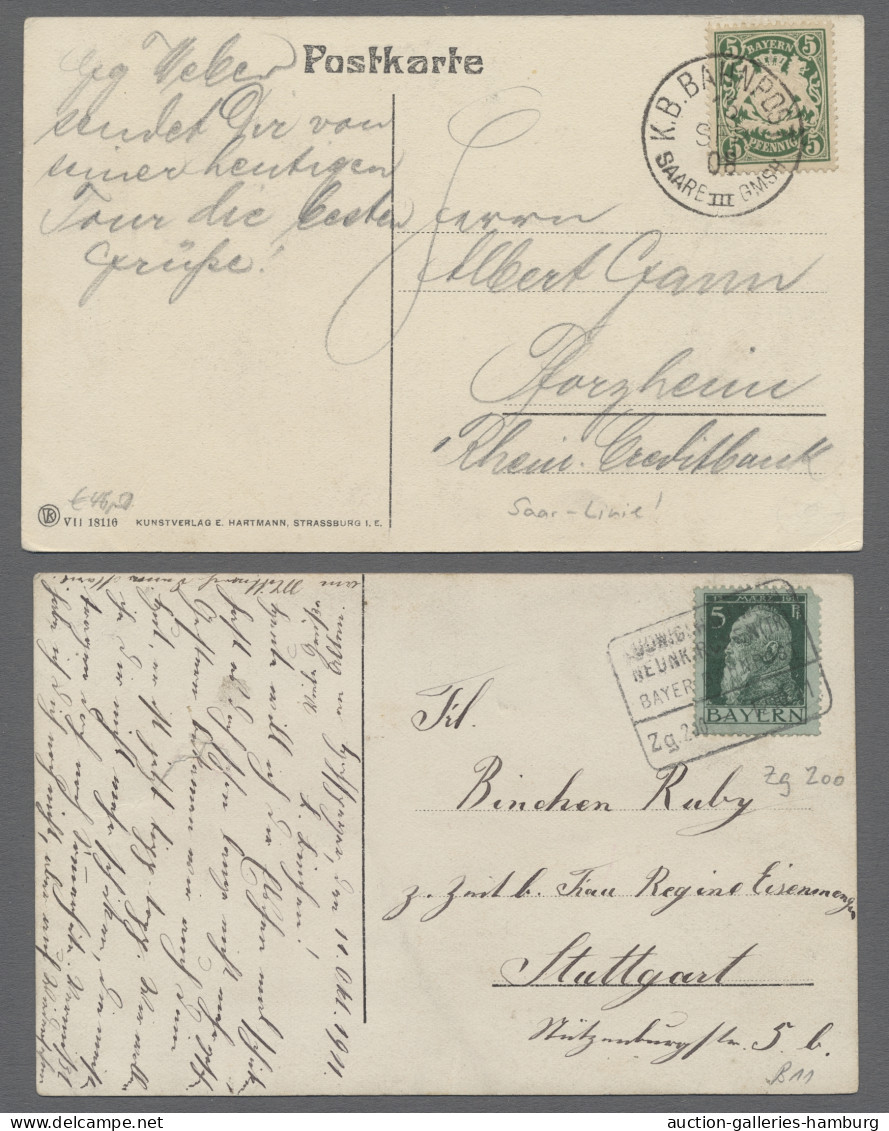 Brf./GA Deutsche Abstimmungsgebiete: Saargebiet - Besonderheiten: 1869-1920, BAYERN-VORL - Lettres & Documents