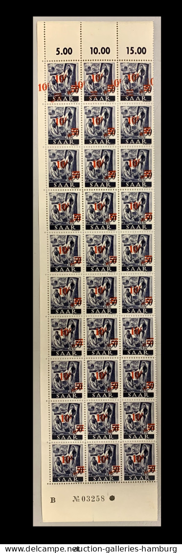 ** Saarland (1947/56): 1947, Saar II, Neudruck, 10 Fr. Auf 50 Pf. Schwärzlichlilaul - Unused Stamps