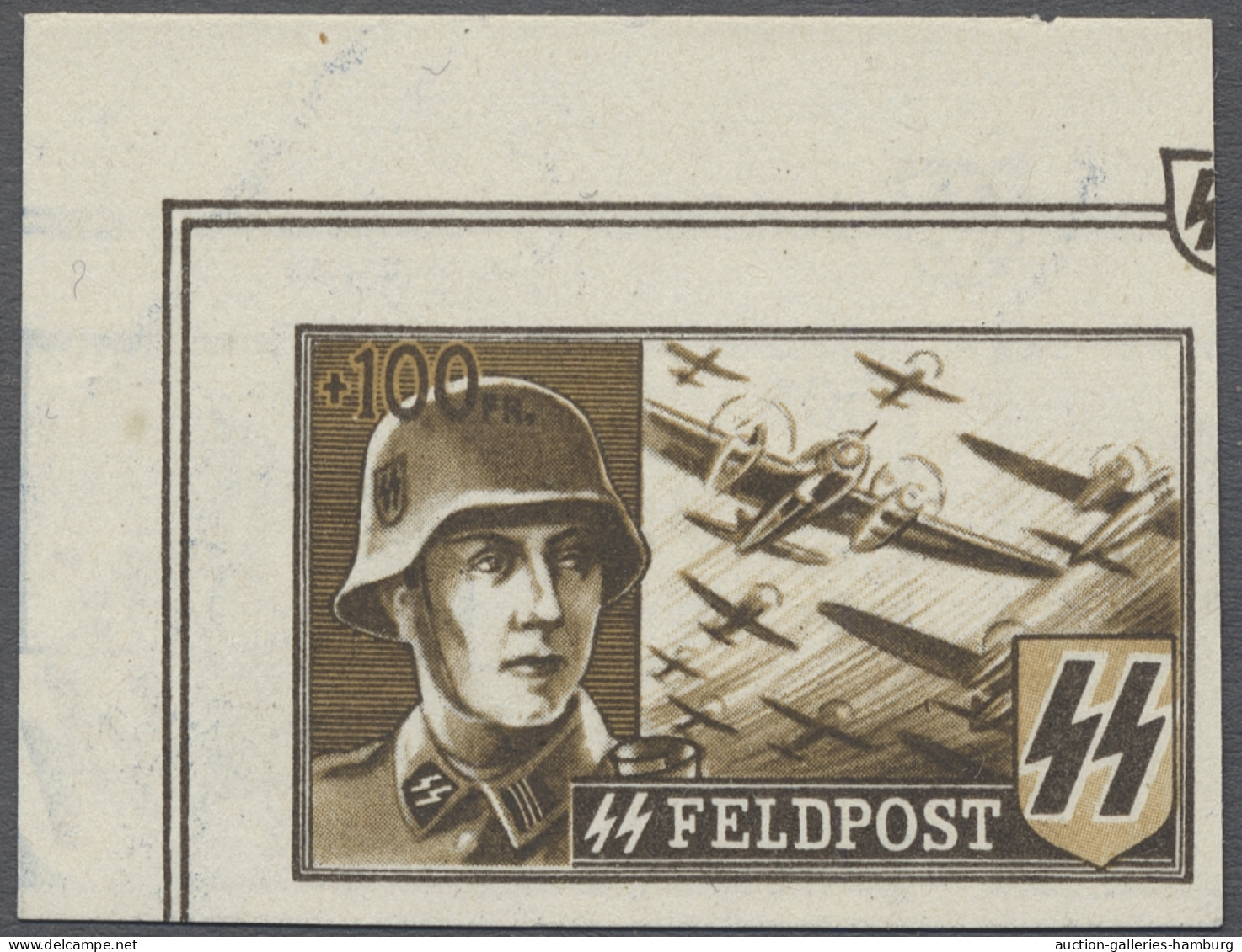 (*)/** Dt. Besetzung II WK - Belgien: 1944, Probedrucke der Spendenvignetten für die Lu