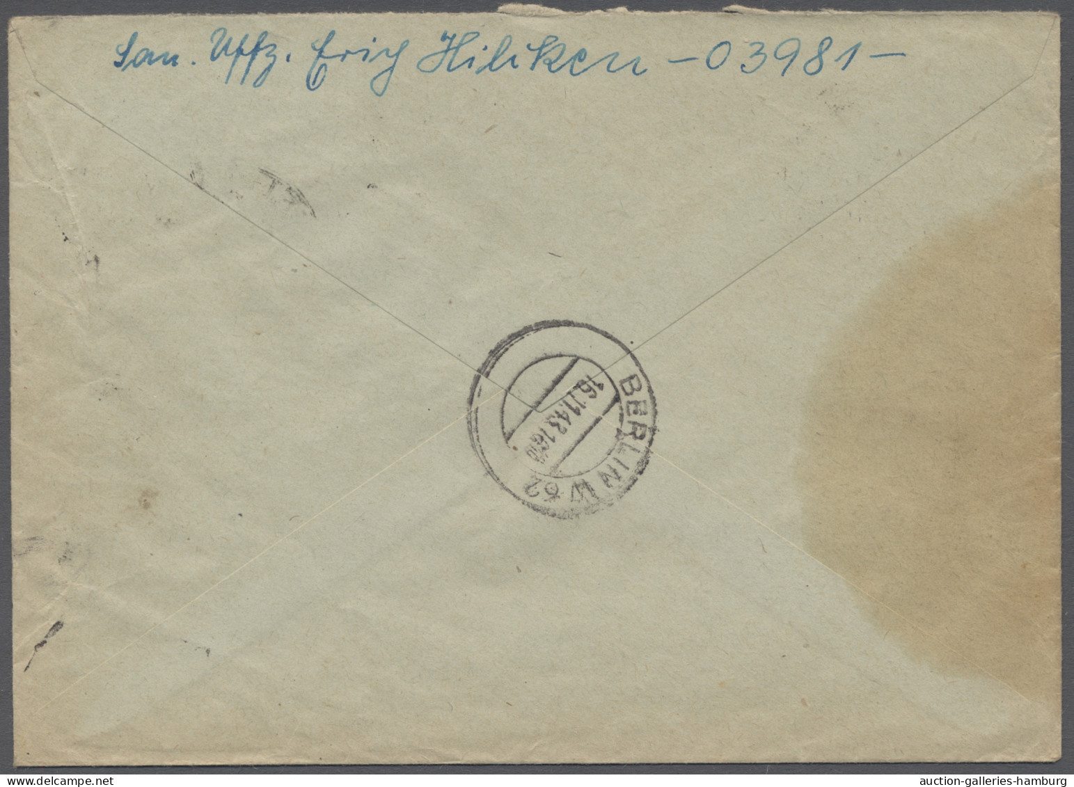 Brf. Feldpost 2. Weltkrieg: 1943, Luftfeldpost-Rohrpostbrief Frankiert Mit Einem Senk - Autres
