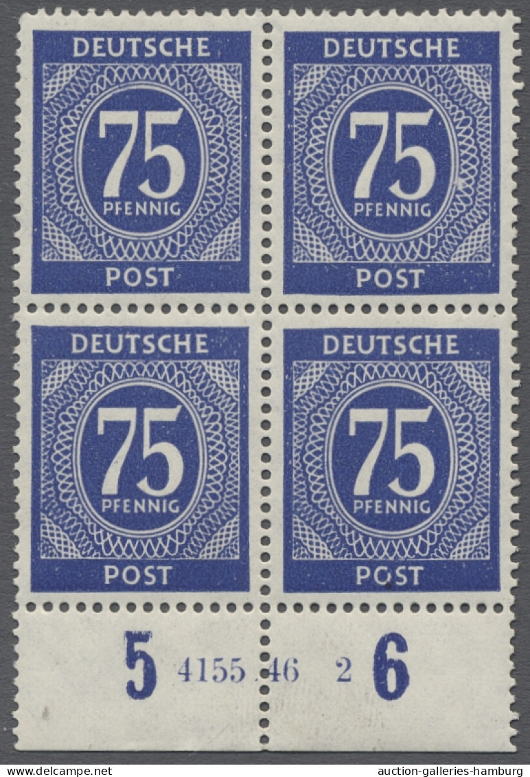 ** Alliierte Besetzung - Gemeinschaftsausgaben: 1946, Ziffern, 75 Rpf. Ultramarin, - Other & Unclassified