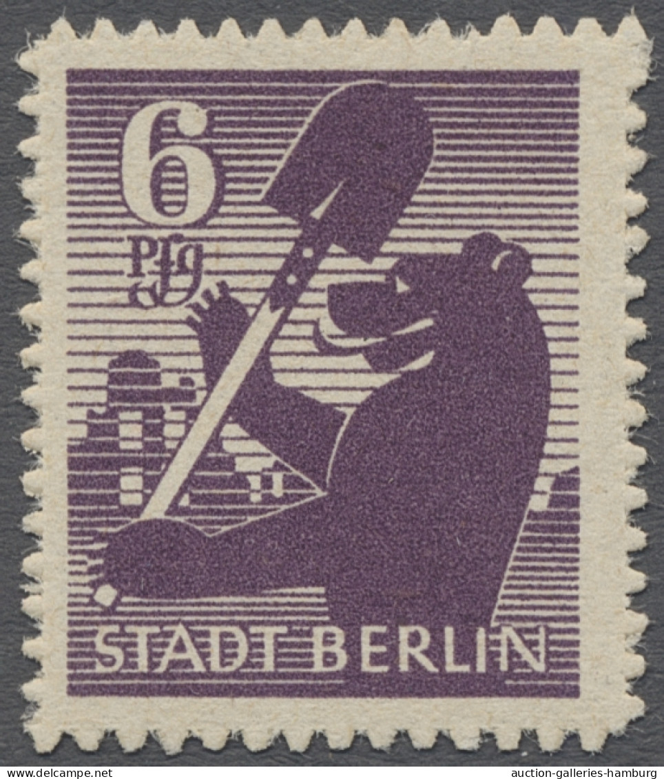 ** Sowjetische Zone - Berlin Und Brandenburg: 1945, Berliner Bär, 6 Rpf. Zickzackfö - Sonstige & Ohne Zuordnung