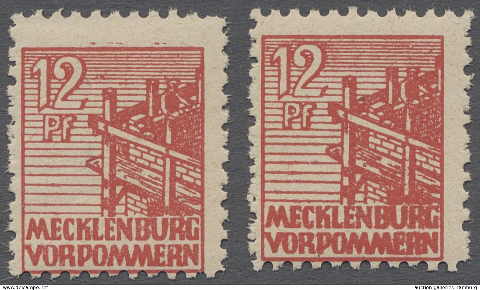 ** Sowjetische Zone - Mecklenburg-Vorpommern: 1946, Abschiedsserie, 12 Pf. Rot, Pap - Autres & Non Classés