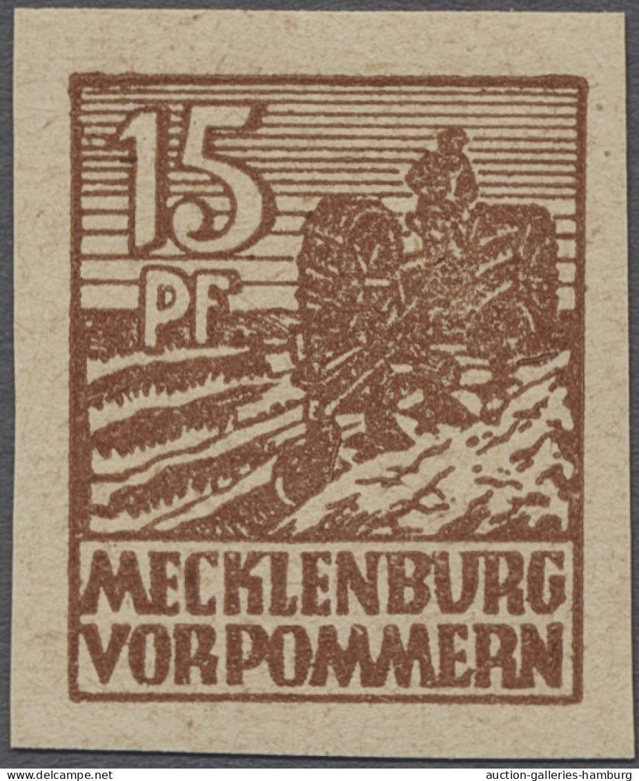 ** Sowjetische Zone - Mecklenburg-Vorpommern: 1946, Abschiedsserie 15 Pfg. Ungezähn - Andere & Zonder Classificatie