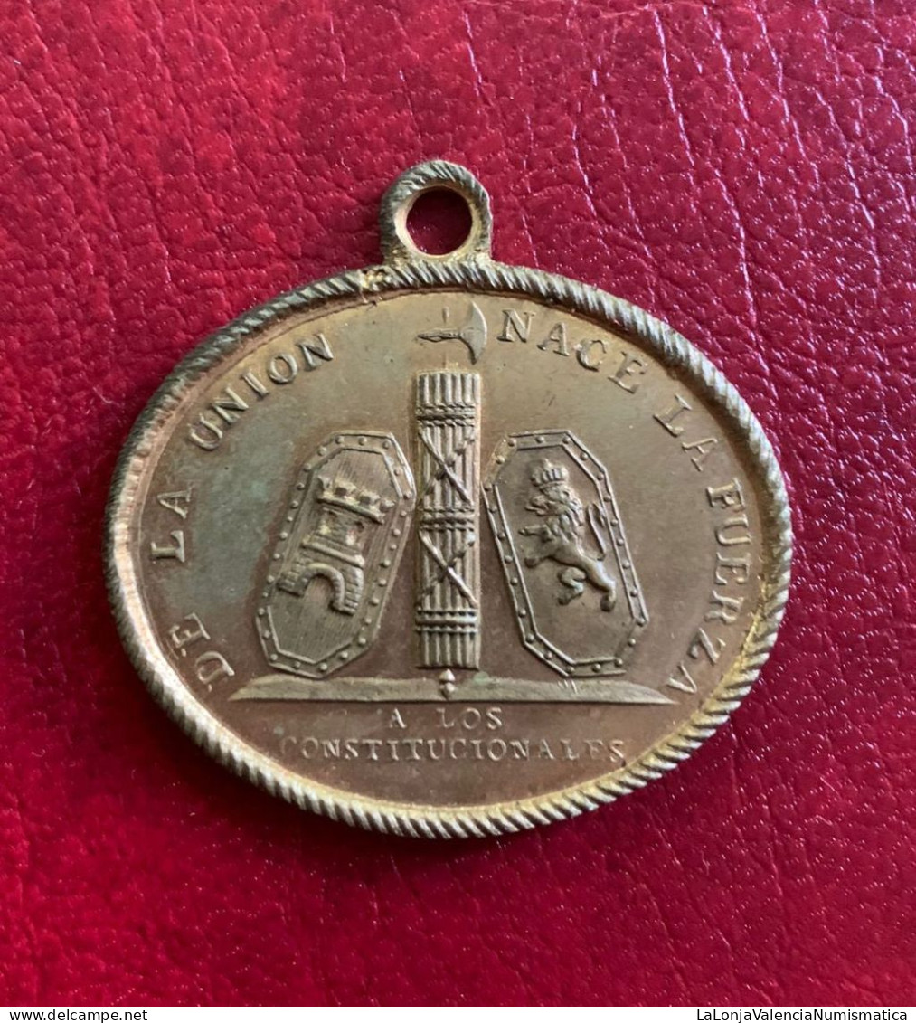 Medalla Fernando VII 1820 Constitucionales Pronunciamiento De Riego Pg. 644 - Autres & Non Classés