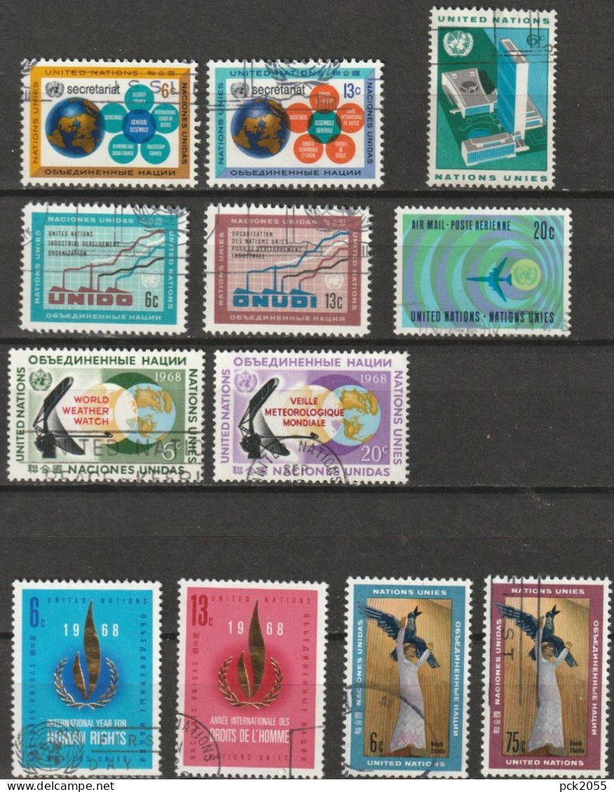 UNO New York 1968 Mi-Nr.196 - 207 O Gestempelt Jahrgang Komplett ( EK149/1)  Versand 1,00€ - 1,20€ - Oblitérés