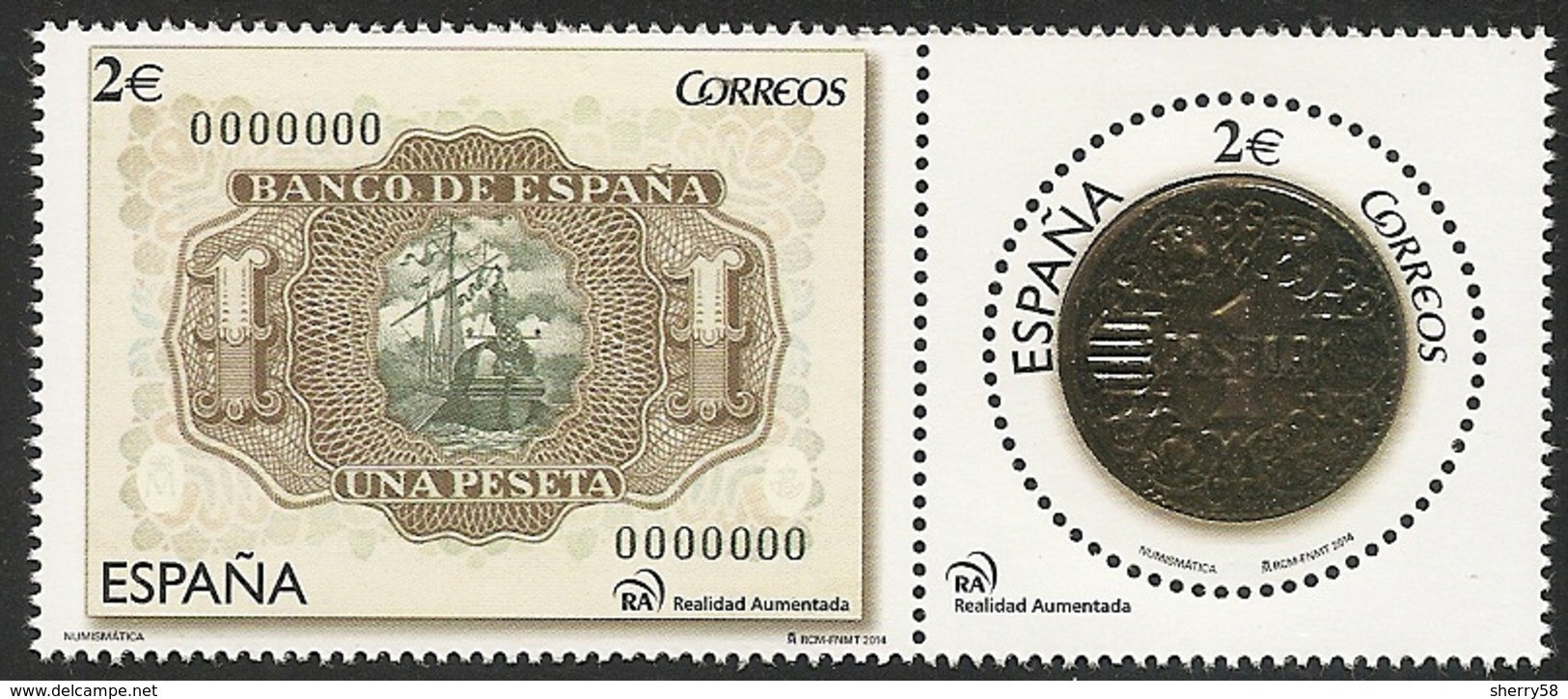 2014-ED. 4919 Y 20 EN PAREJA-Sellos Con RA Numismatica -NUEVO - Blocs & Hojas