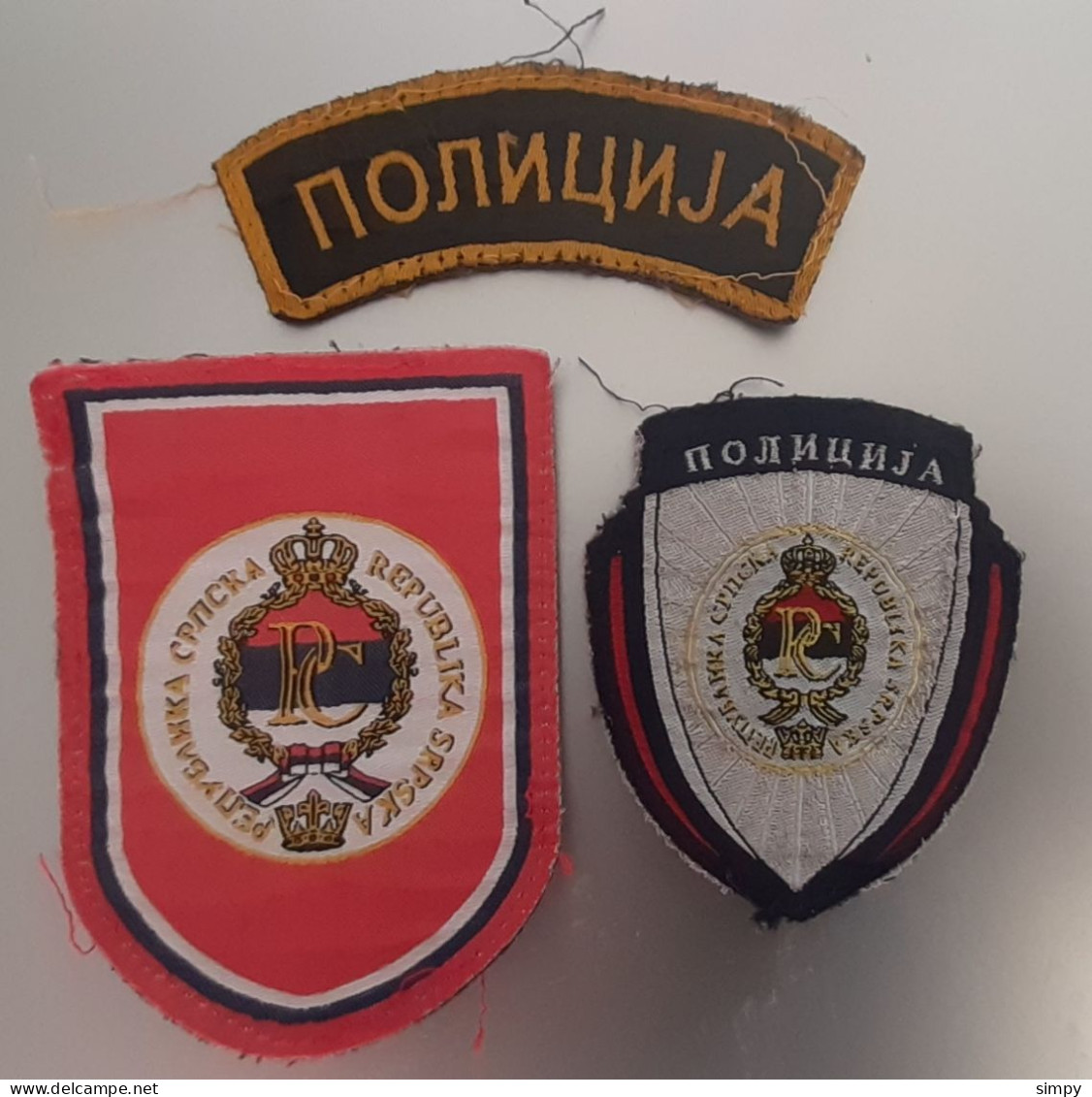 3x POLICE Patch Republika Srpska Serbian Republic - Ecussons Tissu