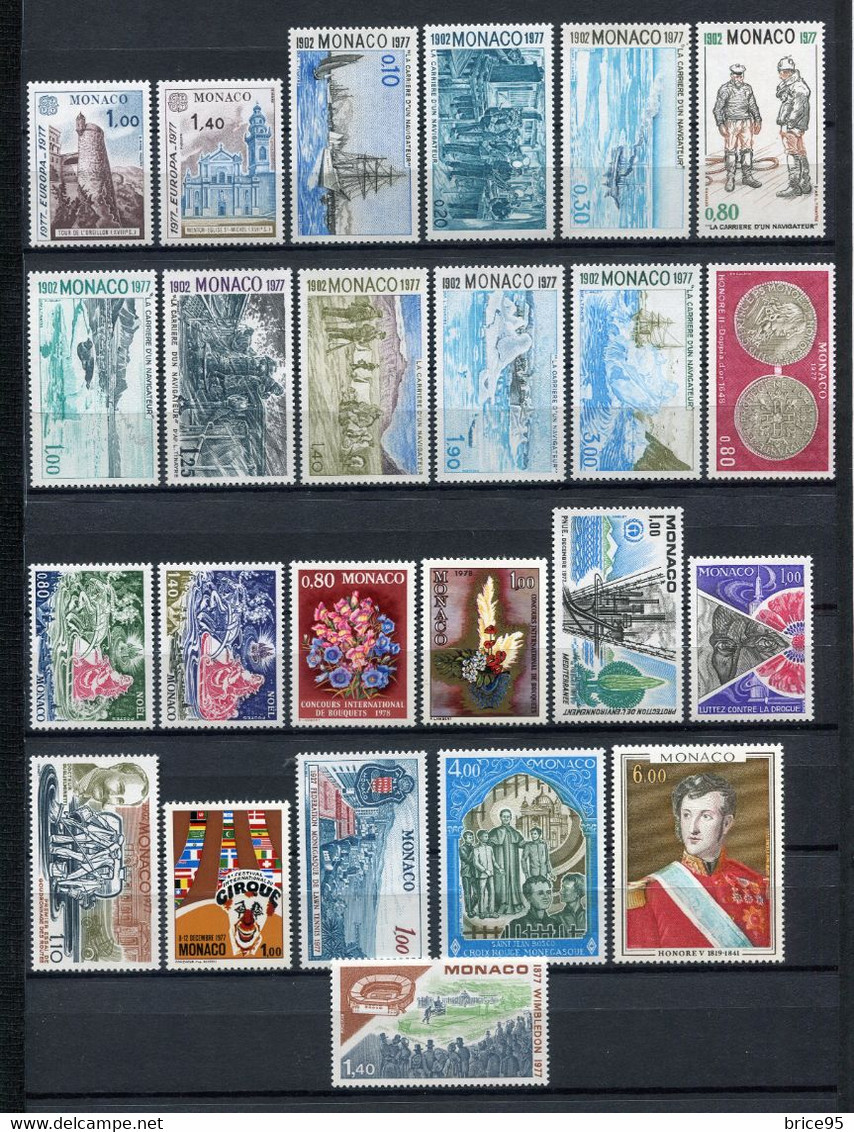 Monaco - YT N° 1079 à 1124 ** - Neuf Sans Charnière - Année Complète - 1977 - Full Years