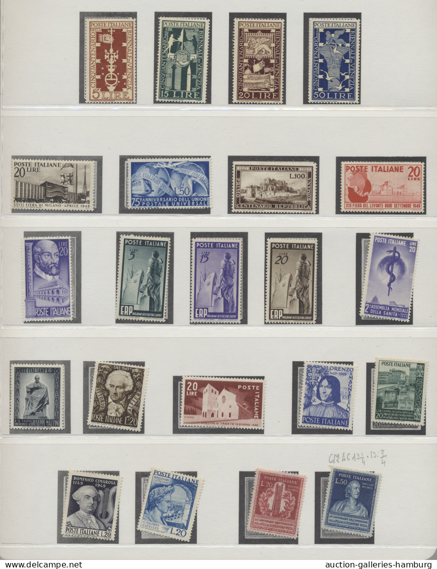 ** Nachlässe: ITALIEN, 1945-1990, Komplette Postfrische Sammlung In Zwei Vordruckal - Lots & Kiloware (mixtures) - Min. 1000 Stamps