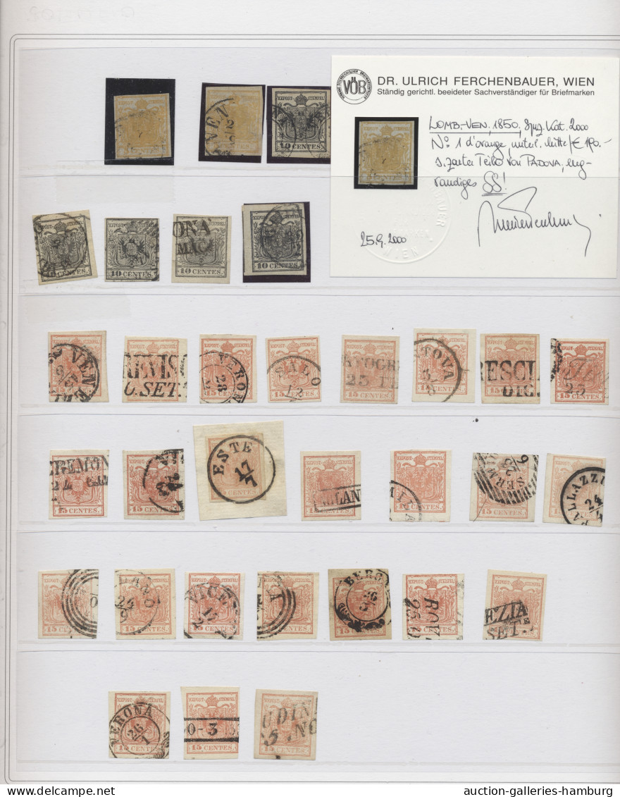 */o Nachlässe: ÖSTERREICH / LOMBARDEI-VENETIEN, 1850-1865 */o, Partie Auf Albumseite - Lots & Kiloware (mixtures) - Min. 1000 Stamps