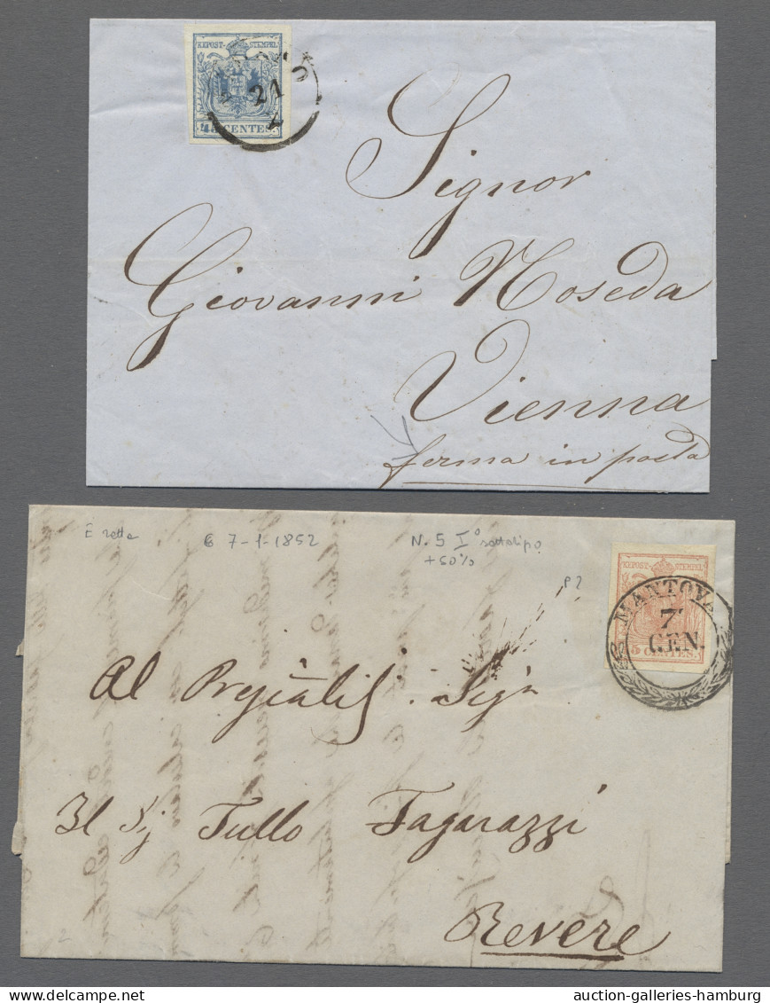 Brf. Nachlässe: ÖSTERREICH / LOMBARDEI-VENETIEN, 27 Briefe, Meist Einzelfrankaturen, - Vrac (min 1000 Timbres)