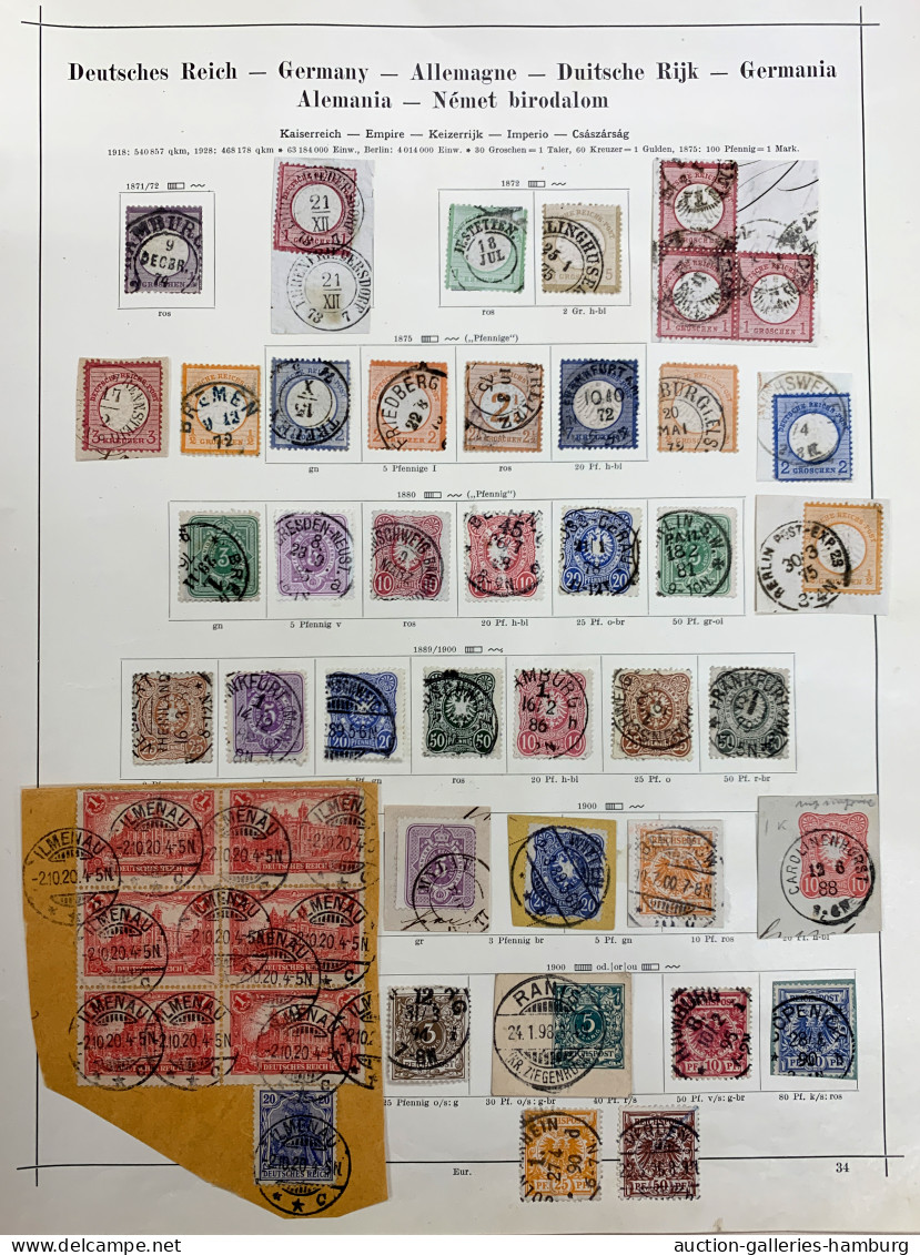 */o/on Piece World Wide: 1850-1940 (ca.), Ungebrauchte Und Gestempelte Sammlung Ab Der Klassi - Collections (sans Albums)