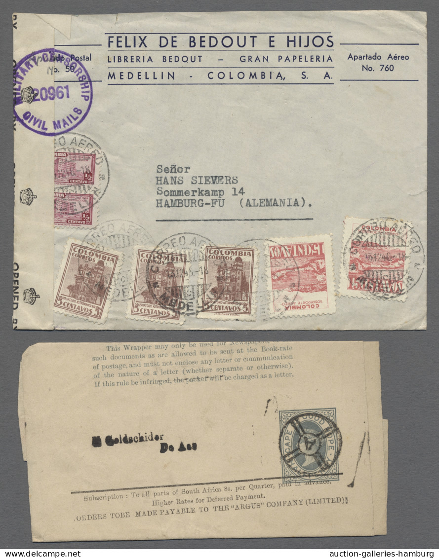 Cover/FDC/GA World Wide: 1889-1964, Partie Von 46 Belegen Mit U.a. Deutschland, Europa, 2 Alt - Sammlungen (ohne Album)