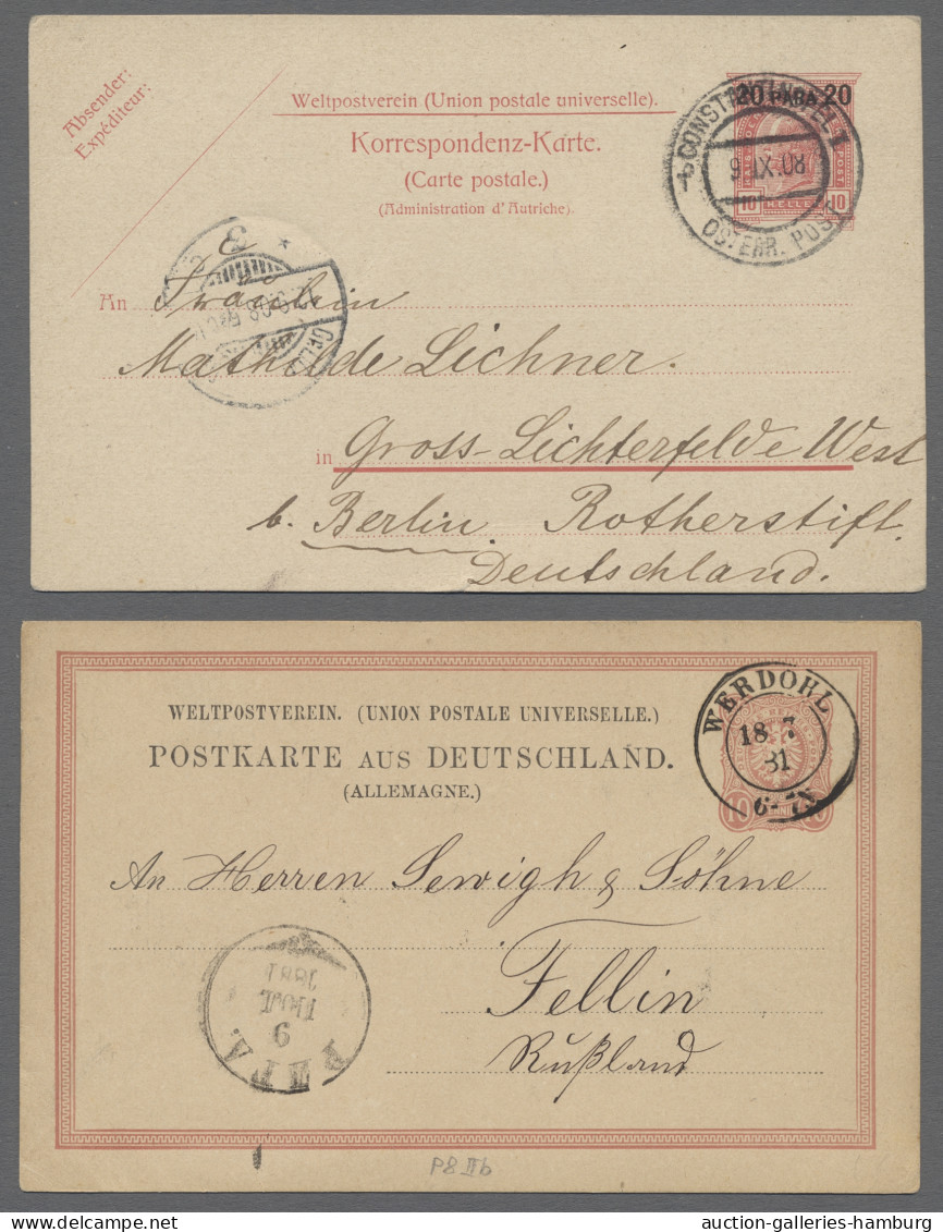 GA Worldwide Postal Stationery: 1880-1929, Sammlung Von Etwa 420 Ganzsachen Auf Ste - Collections (with Albums)