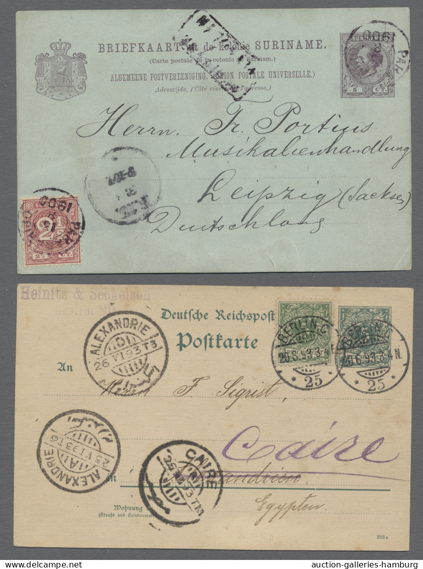 GA Worldwide Postal Stationery: 1880-1929, Sammlung Von Etwa 420 Ganzsachen Auf Ste - Collections (with Albums)