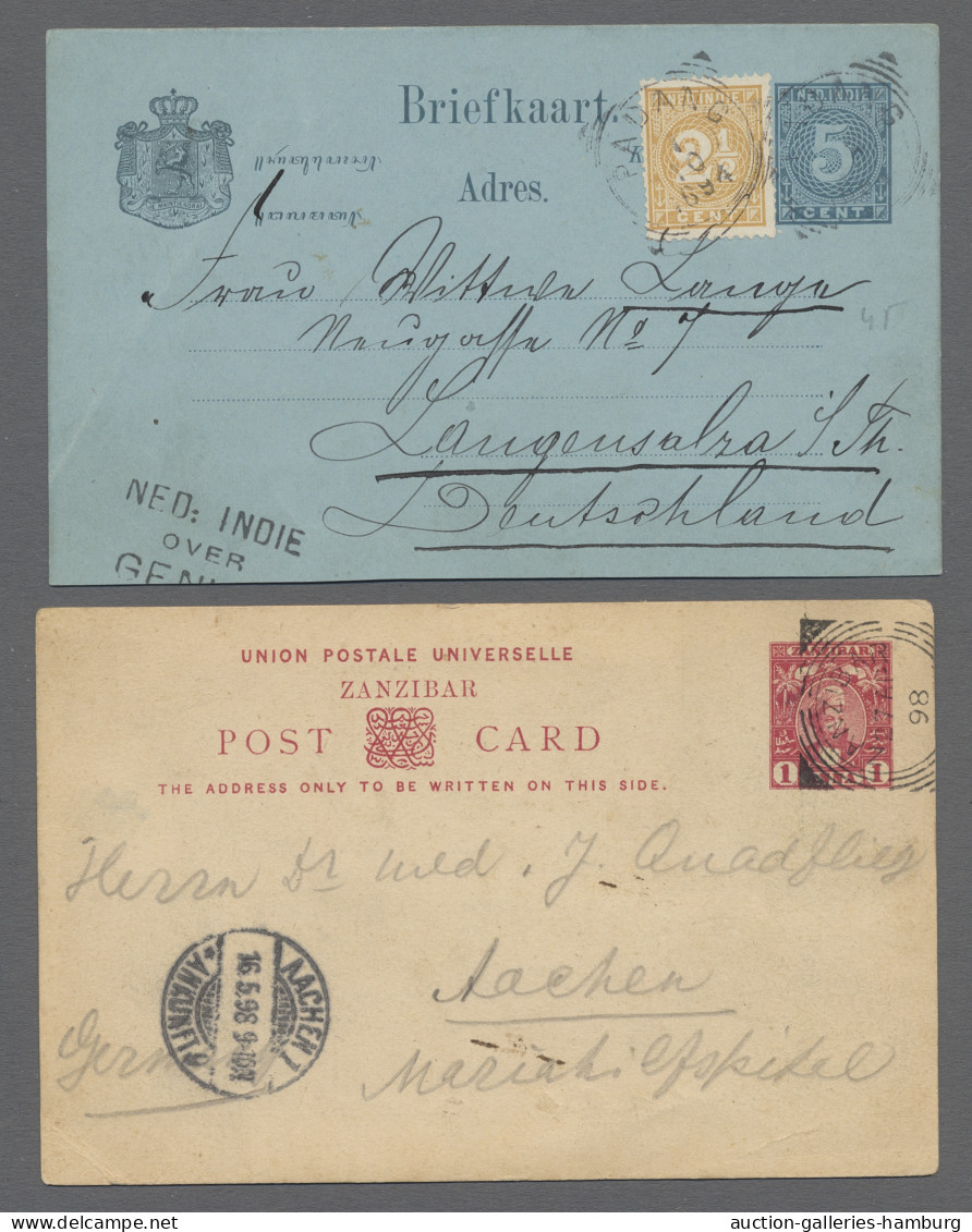 GA Worldwide Postal Stationery: 1880-1929, Sammlung von etwa 420 Ganzsachen auf Ste