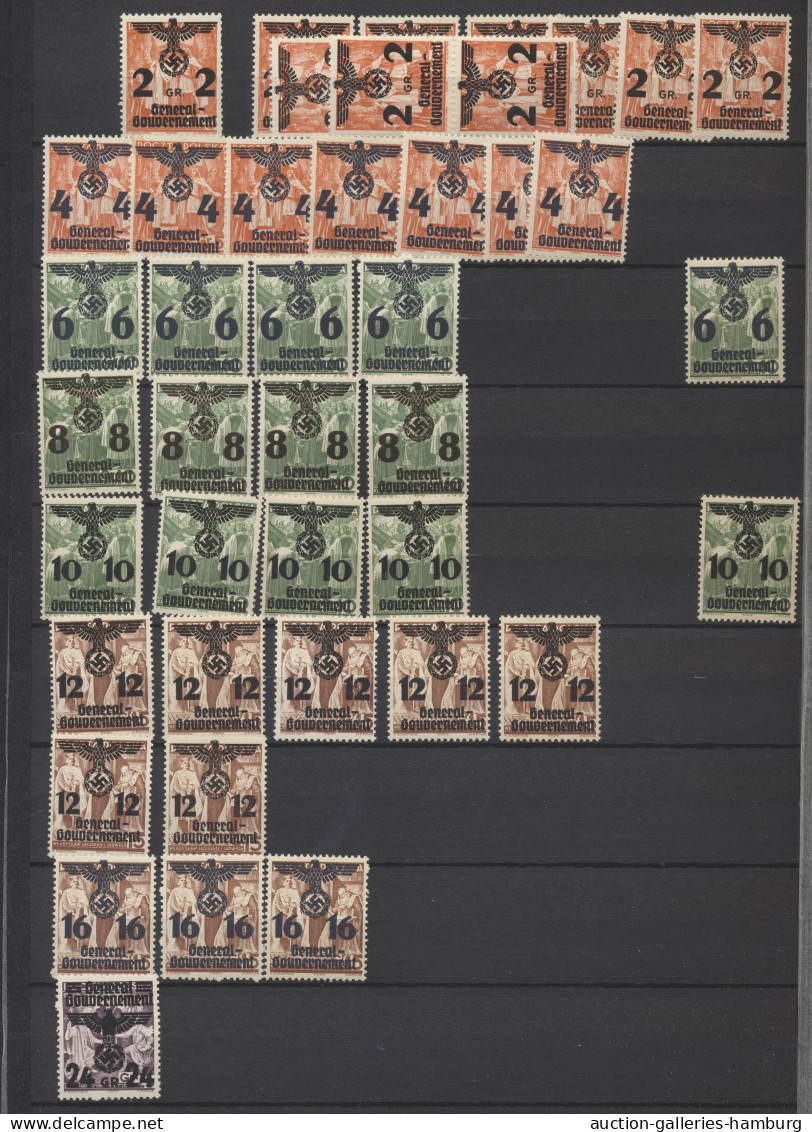 ** Liquidationsposten: Dt. Besetzung II WK - Generalgouvernement - 1939-1944, Postf - Boites A Timbres