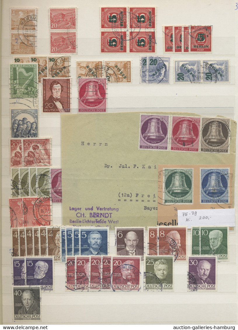 O/Brf. Liquidationsposten: Berlin - 1948-1979, Gestempelte Partie In Einem Einsteckbuch - Boites A Timbres