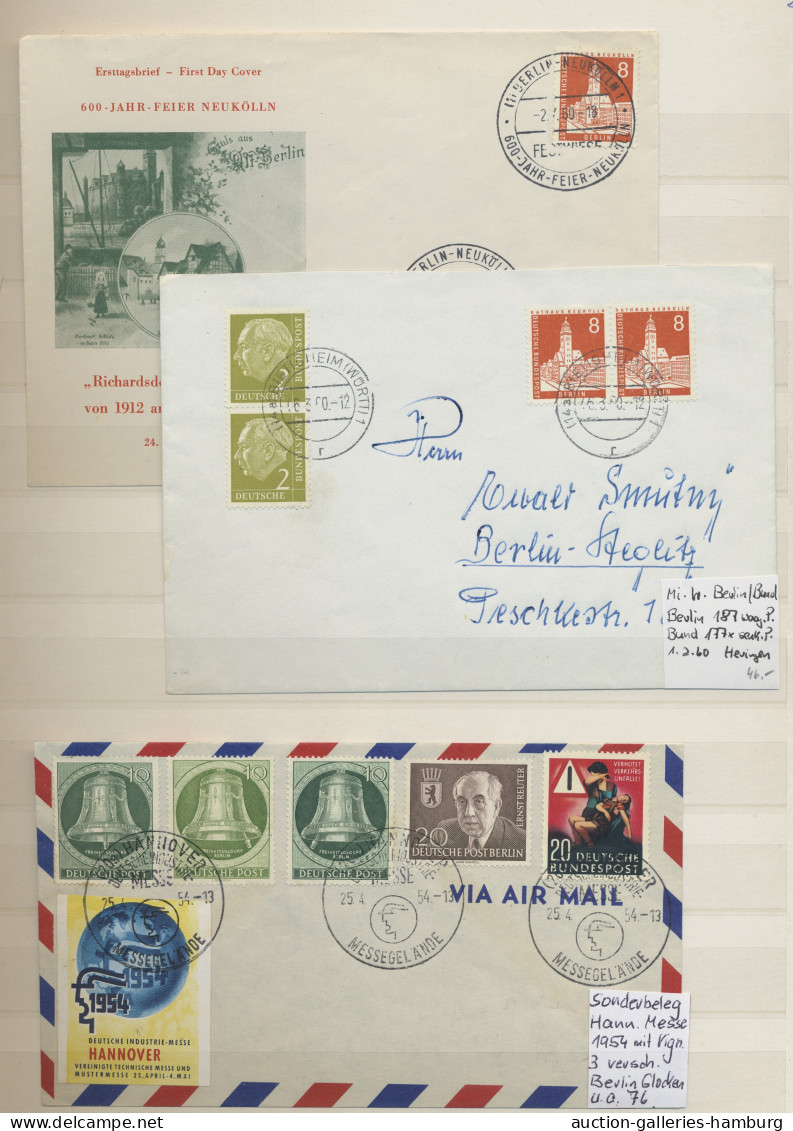 O/Brf. Liquidationsposten: Berlin - 1948-1979, Gestempelte Partie In Einem Einsteckbuch - Kisten Für Briefmarken