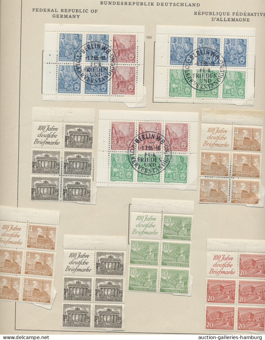 **/*/o/Brf. Deutschland: 1850-1976, bessere Sammlung in 3 Vordruckalben mit u.a. Altdeutschl