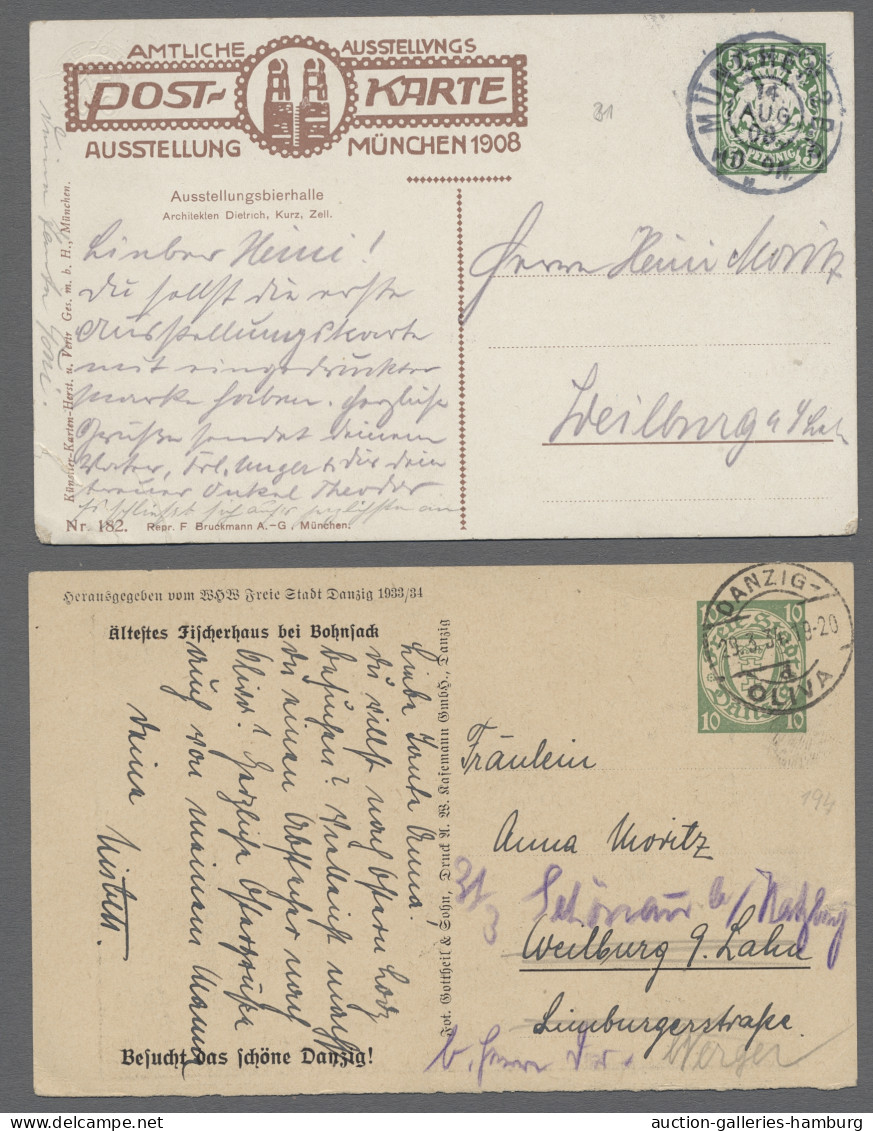 Brf./AK/FDC/GA Deutschland: 1803-2018 (ca.), Partie Von Etwa 870 Belegen In 17 Alben Mit U.a. A - Collections