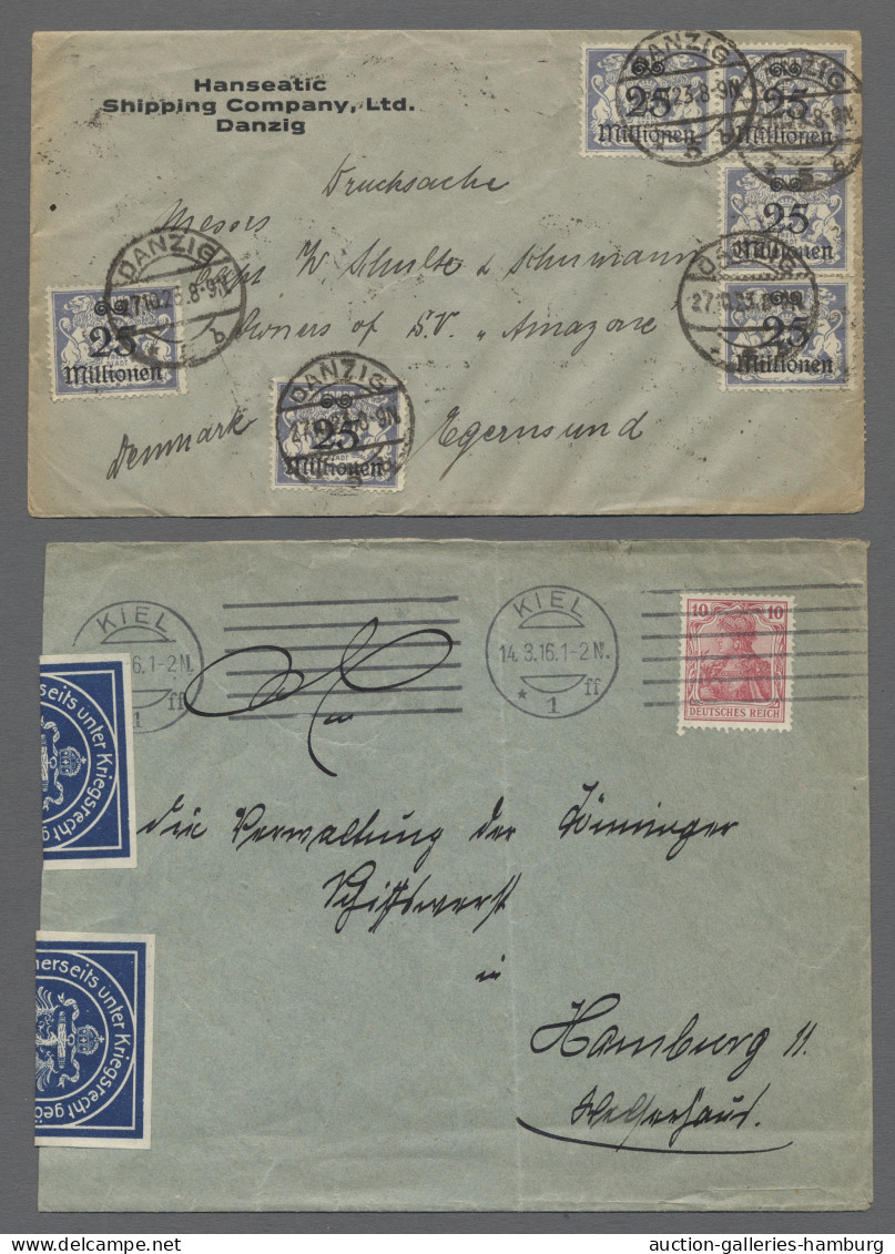 Brf./AK/FDC/GA Deutschland: 1803-2018 (ca.), Partie Von Etwa 870 Belegen In 17 Alben Mit U.a. A - Collections