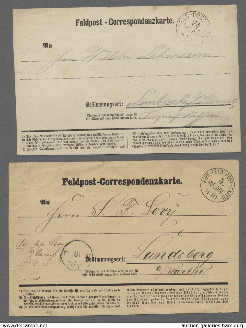 Brf./AK Deutschland: FELDPOST; 1849-1943, Sammlung Von 30 Feldpostbelegen In Einem Album - Sammlungen