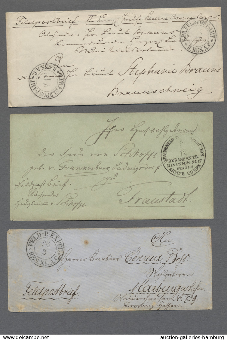 Brf./AK Deutschland: FELDPOST; 1849-1943, Sammlung Von 30 Feldpostbelegen In Einem Album - Collections