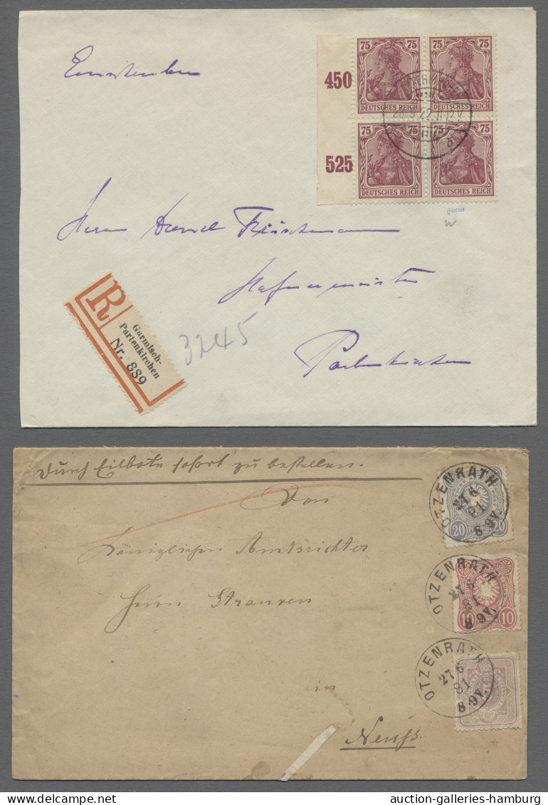 Brf./AK/GA Deutschland: 1881-1963, Partie Von 56 Belegen Mit U.a. Deutschem Reich, Diversen - Collections