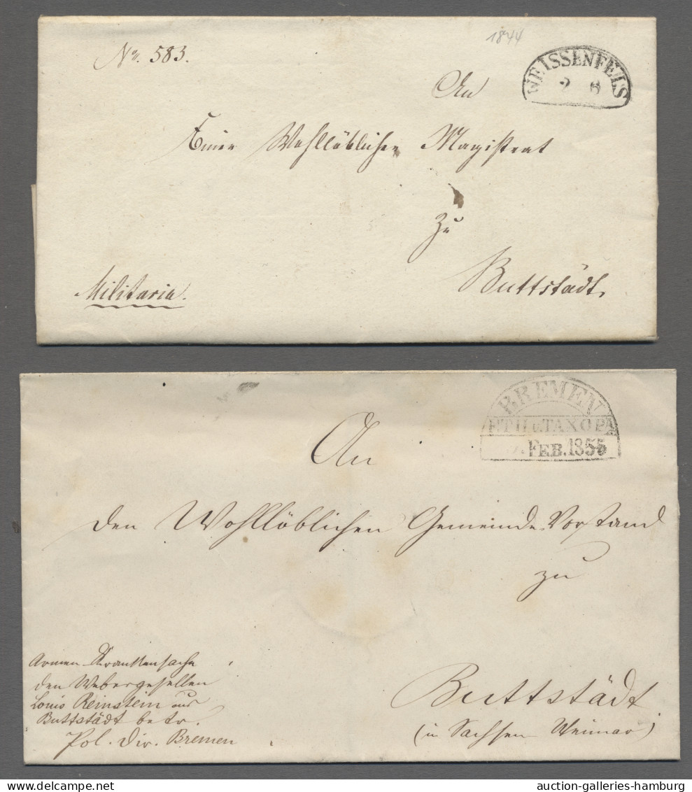 Brf. Altdeutschland - Vorphila: 1843-1855, Partie Von 5 Vorphilabriefen Bzw. Markenlo - Prephilately