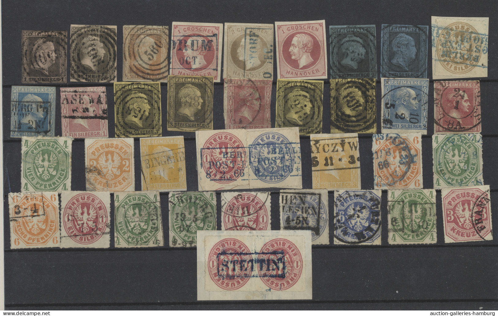 O/Briefstück/Brf./AK/GA Altdeutschland Und Deutsches Reich: 1850-1945, überwiegend Gestempelte Partie Au - Colecciones