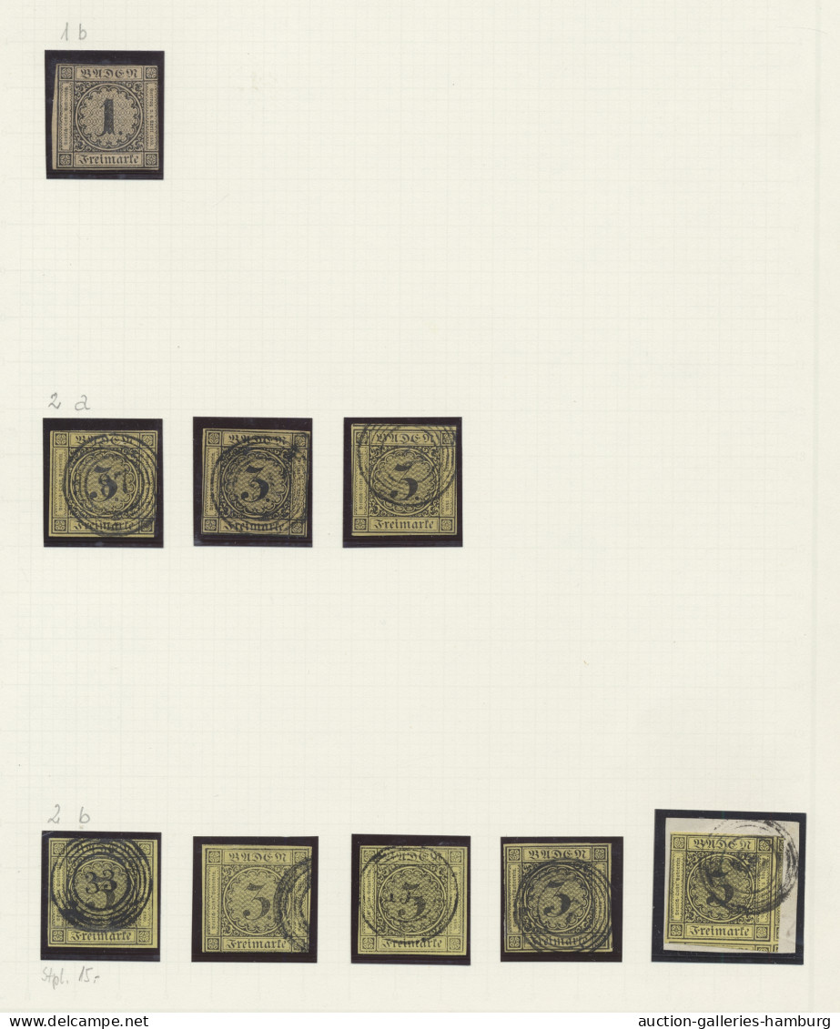 O/**/*/(*) Baden - Marken Und Briefe: 1851-1868, überwiegend Gestempelte Sammlung In Einem - Other & Unclassified