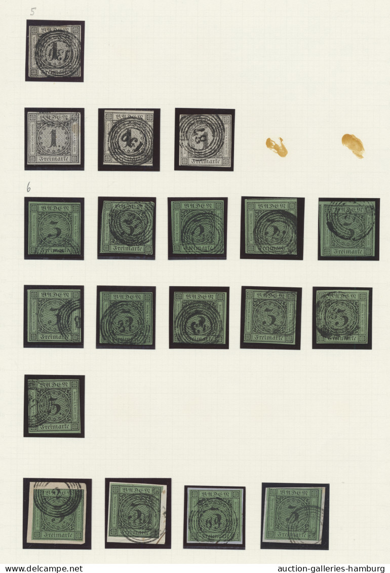 o/**/*/(*) Baden - Marken und Briefe: 1851-1868, überwiegend gestempelte Sammlung in einem
