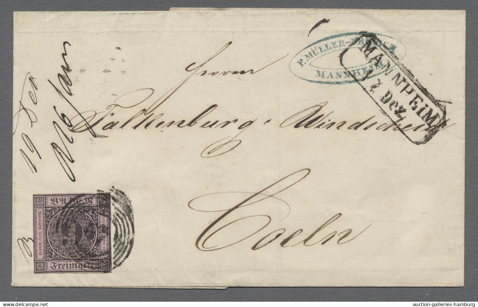 O/*/(*)/Brf. Baden - Marken Und Briefe: 1851-1868, überwiegend Gestempelte Dublettenpartie Au - Other & Unclassified