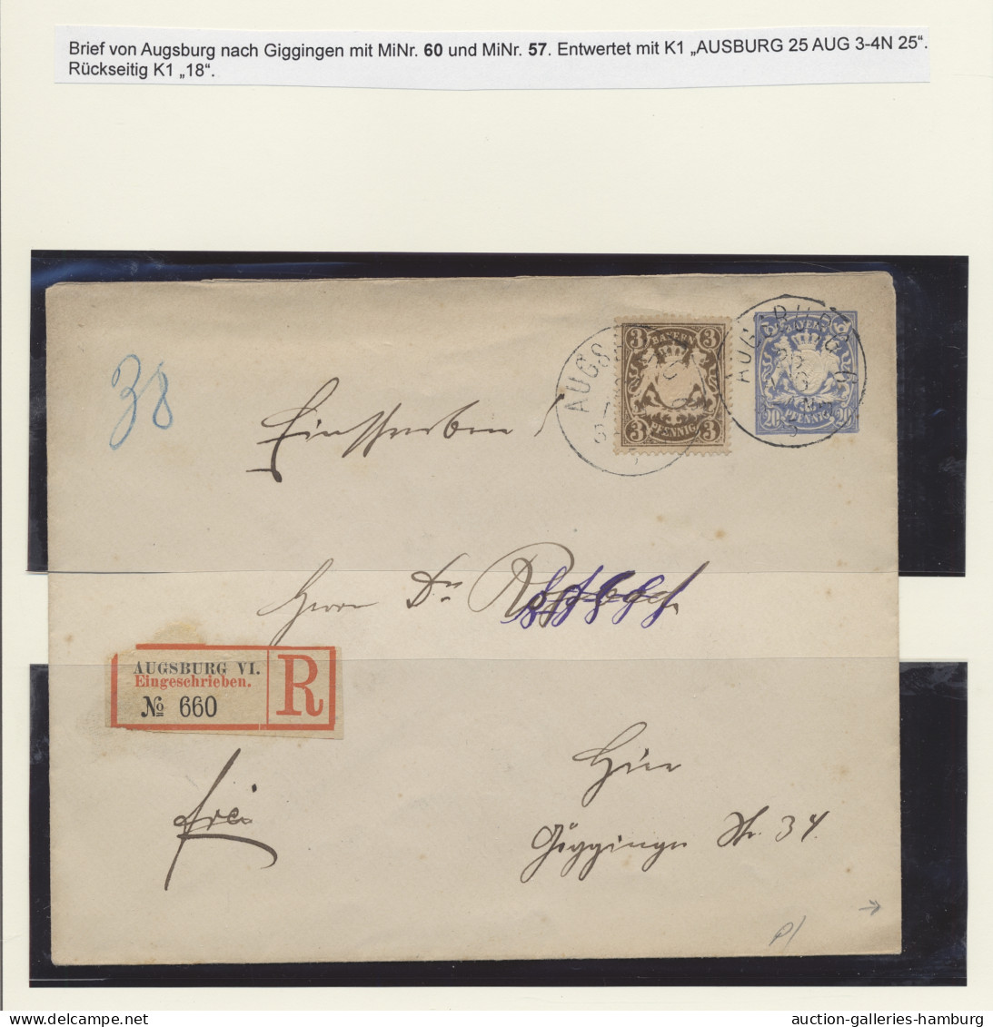 */o/Briefstück/Brf. Bayern - Marken und Briefe: 1867-1900, beachtenswerte ungebrauchte und gestempel