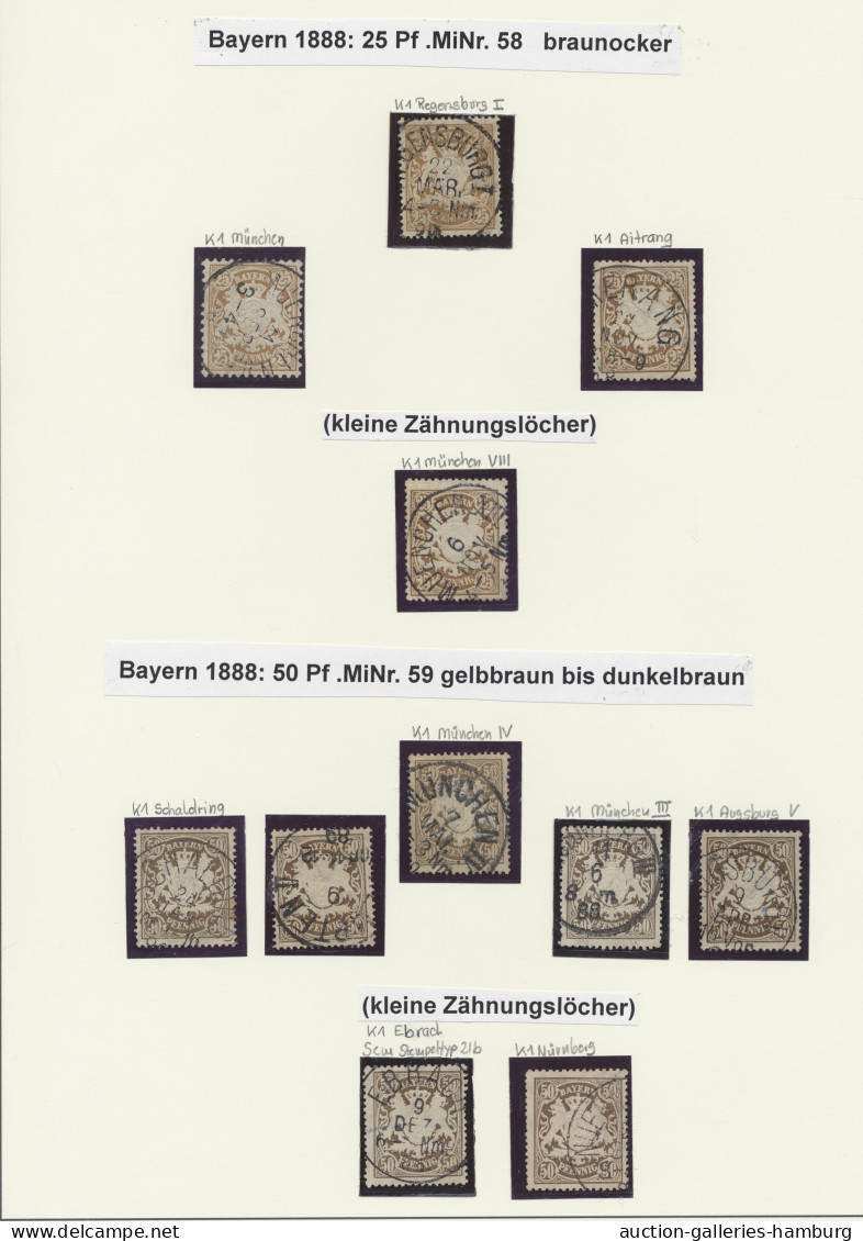 */o/Briefstück/Brf. Bayern - Marken und Briefe: 1867-1900, beachtenswerte ungebrauchte und gestempel