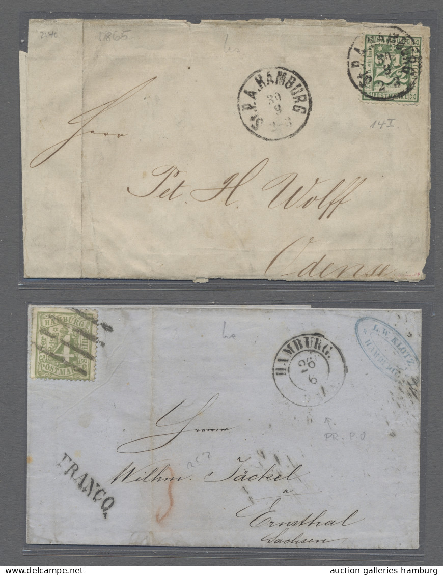 */(*)/o/Briefstück/Brf. Hamburg - Marken Und Briefe: 1859-1866, Ungebrauchte Und Gestempelte Partie Von - Hambourg