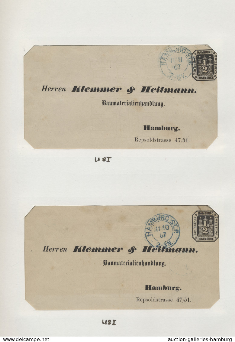 GA Hamburg - Ganzsachen: 1866-1867, Sehr Spezialisierte Und Ausführlich Kommentiert - Hamburg