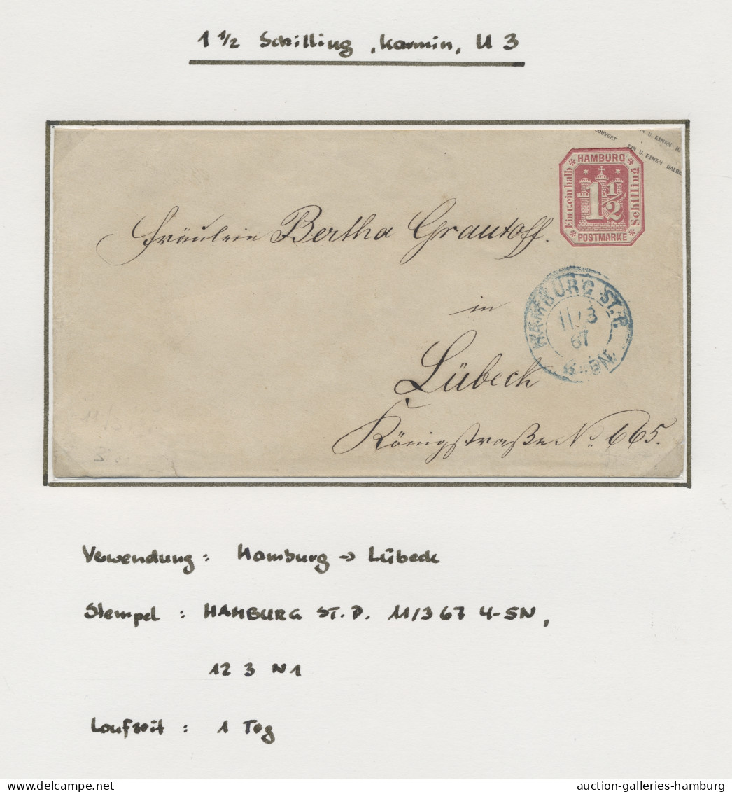 GA Hamburg - Ganzsachen: 1866-1867, sehr spezialisierte und ausführlich kommentiert