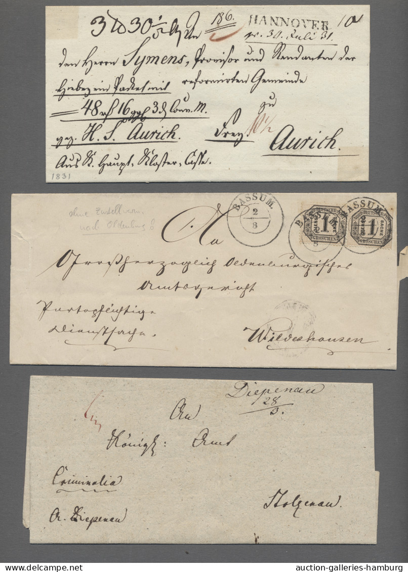 Brf. Hannover - Vorphilatelie: 1805-1902 (ca.), Sammlung Von 40 Vorphilabriefen Und M - Precursores