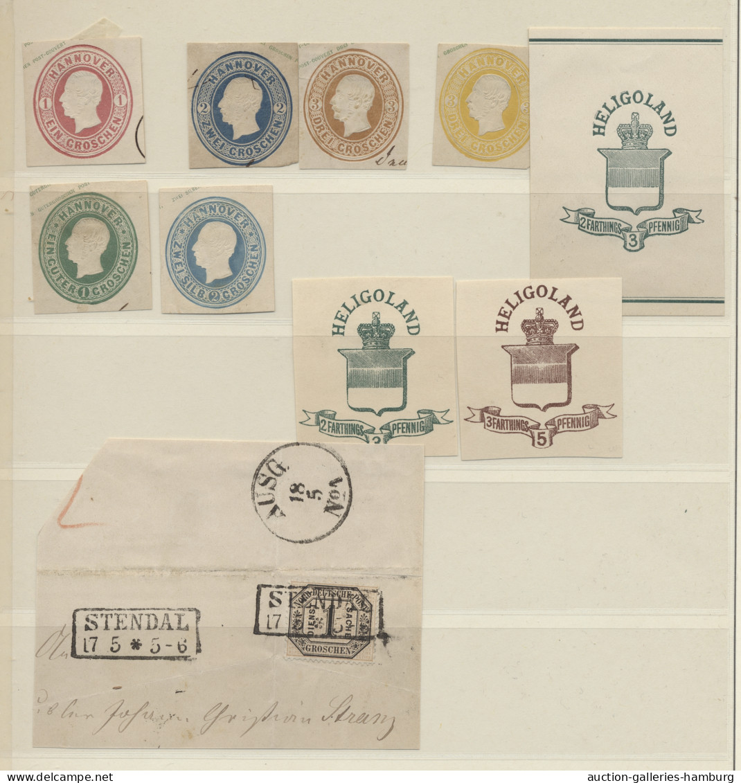 O Hannover - Marken Und Briefe: 1850-1864, Sammlung Auf Drei Lindner-Steckseiten, - Hanover