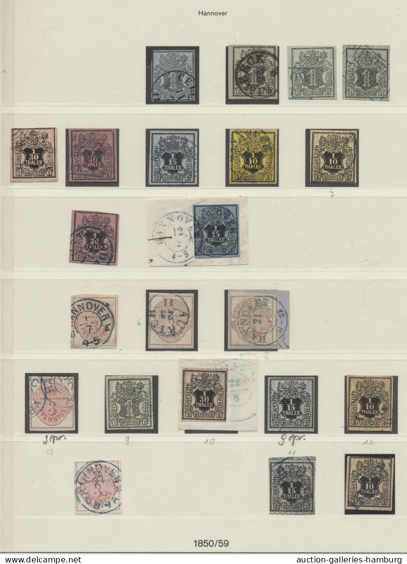 O Hannover - Marken Und Briefe: 1850-1864, Sammlung Auf Drei Lindner-Steckseiten, - Hannover