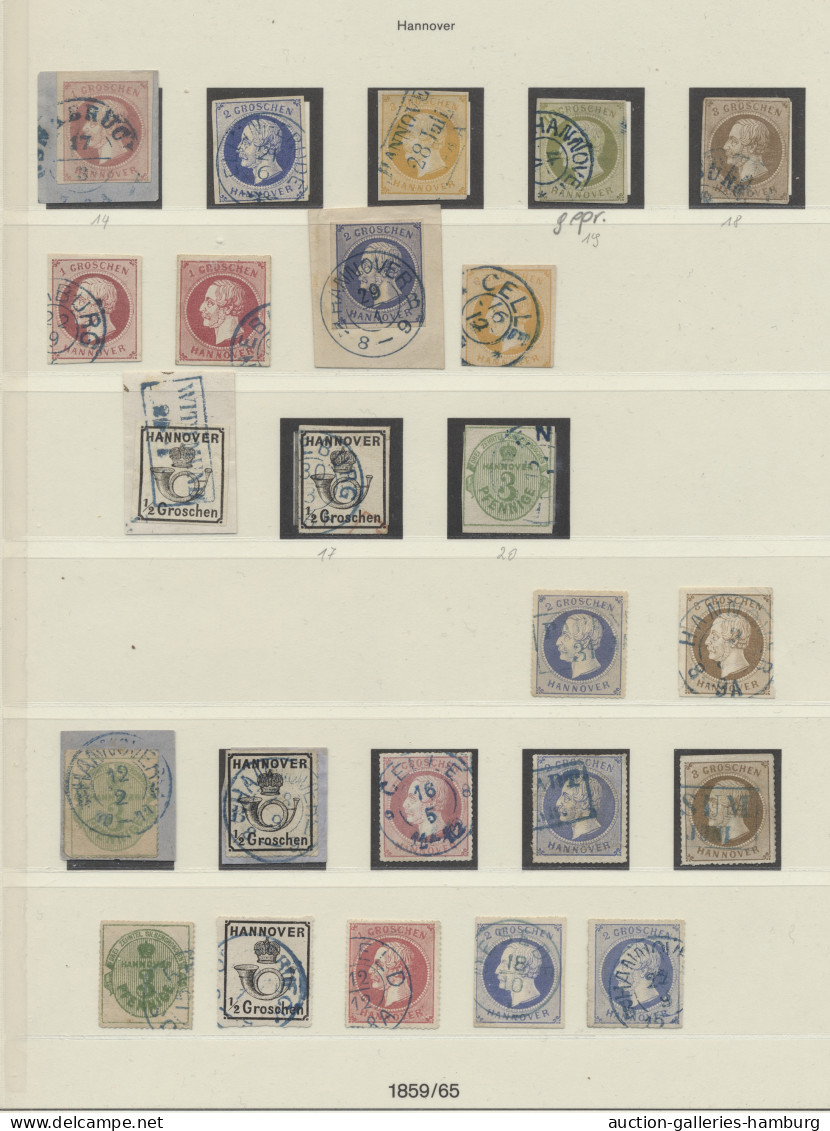 O Hannover - Marken Und Briefe: 1850-1864, Sammlung Auf Drei Lindner-Steckseiten, - Hanover